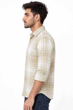 Beige Checked Shirt