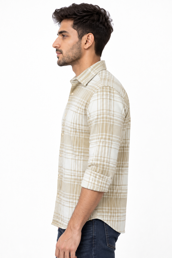 Beige Checked Shirt