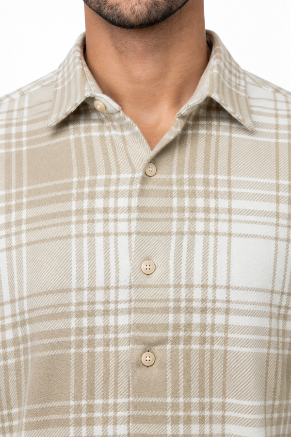 Beige Checked Shirt