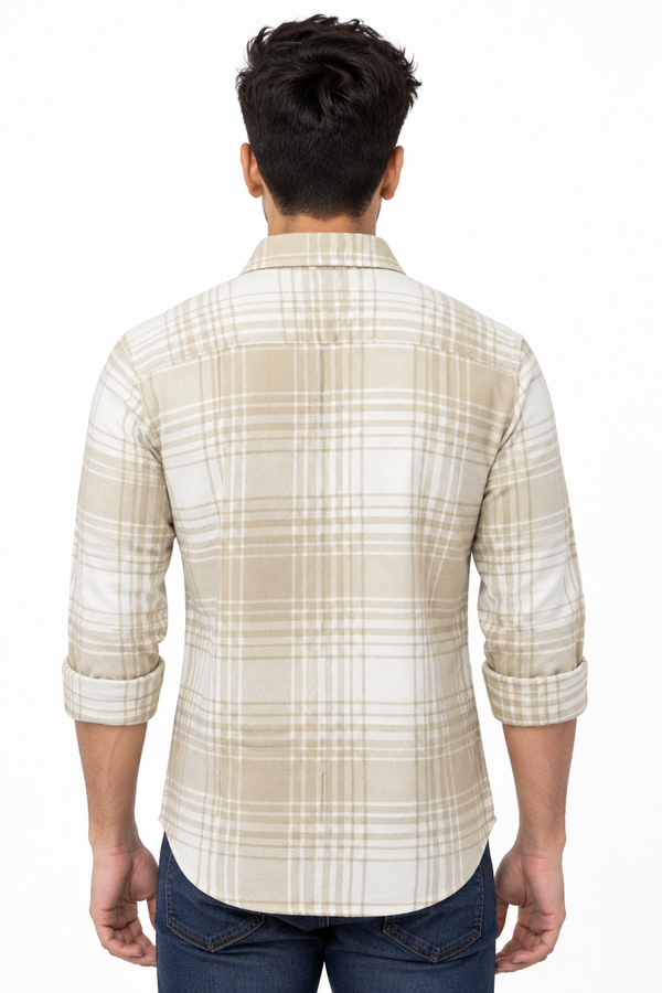 Beige Checked Shirt