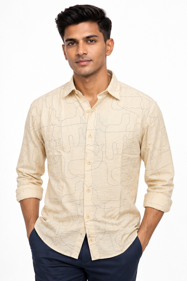 Cream Designer Shirt