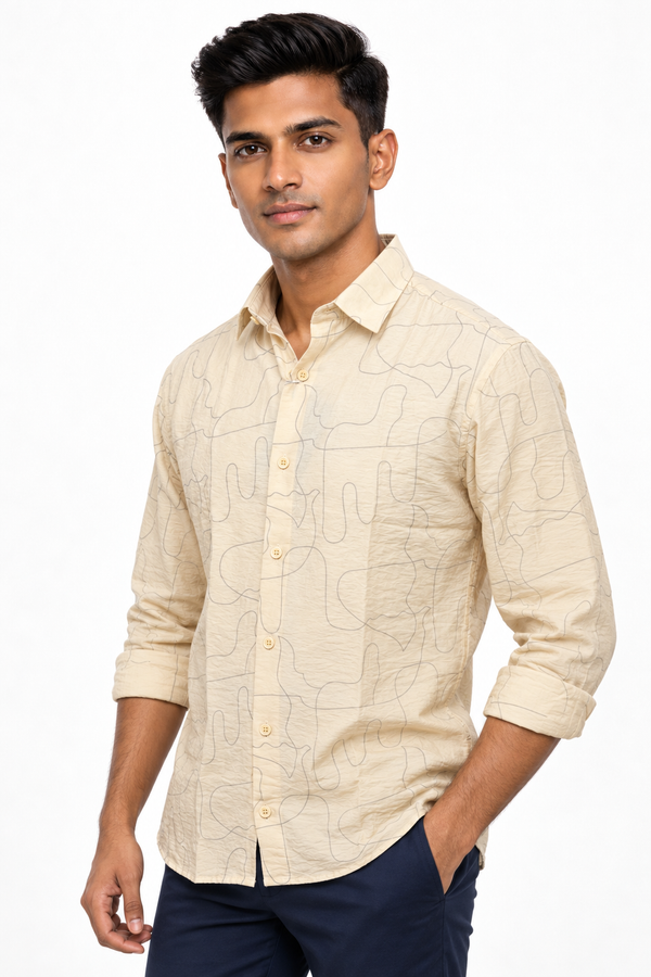 Cream Designer Shirt