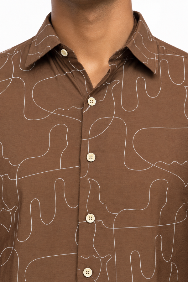 Dark Brown Designer Shirt