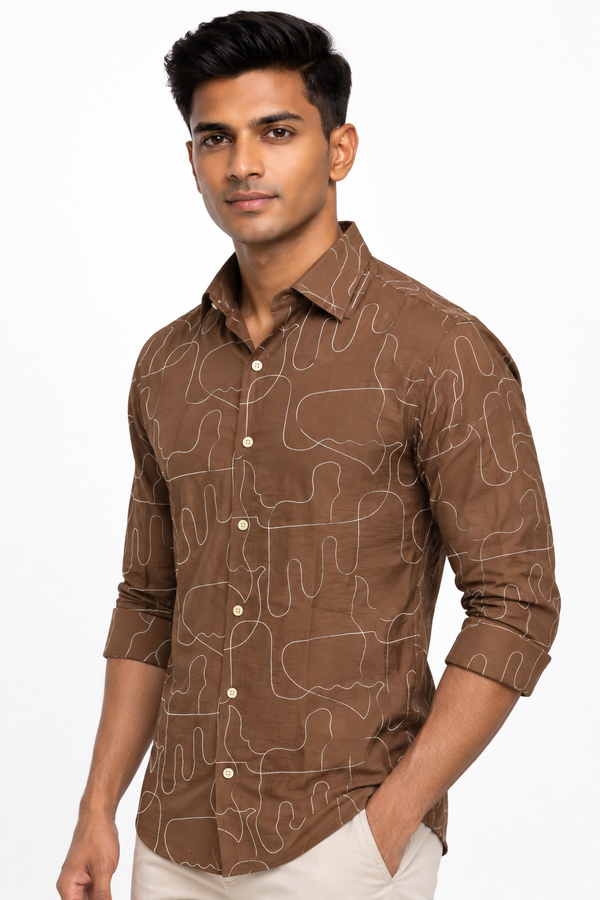 Dark Brown Designer Shirt
