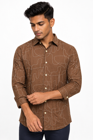 Dark Brown Designer Shirt