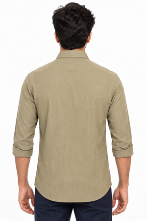 Green Linen Blended Shirt