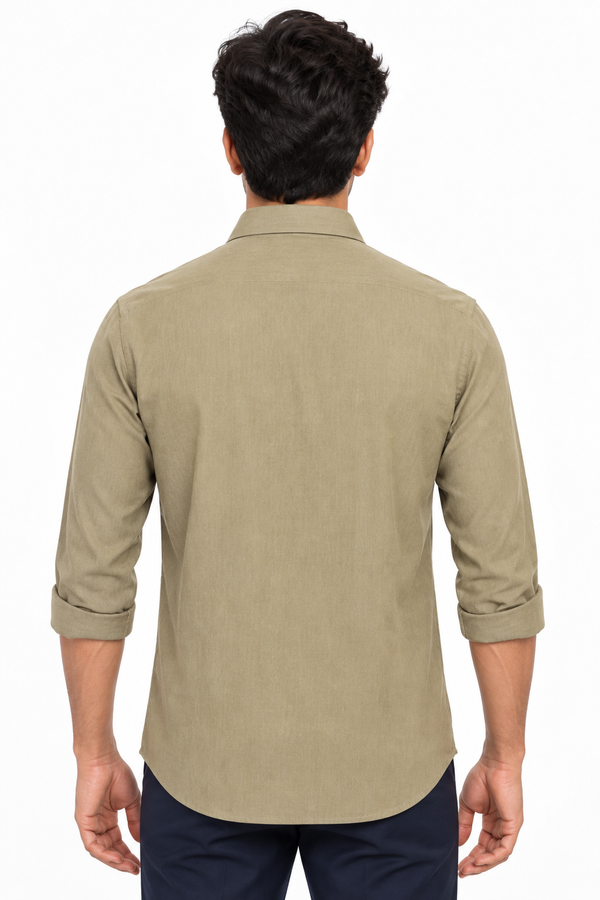 Green Linen Blended Shirt