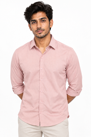 Peach Linen Blended Shirt