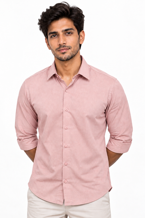 Peach Linen Blended Shirt