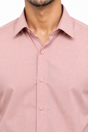 Peach Linen Blended Shirt