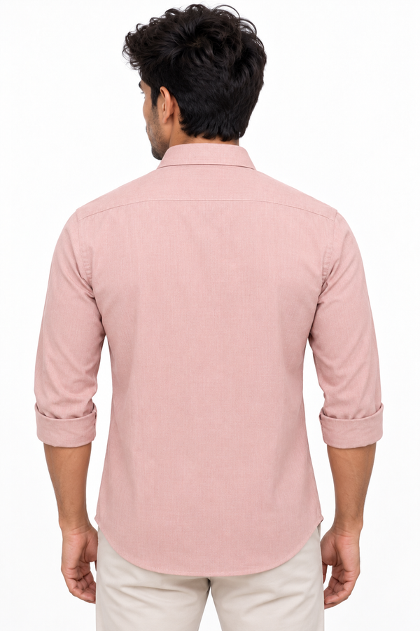Peach Linen Blended Shirt