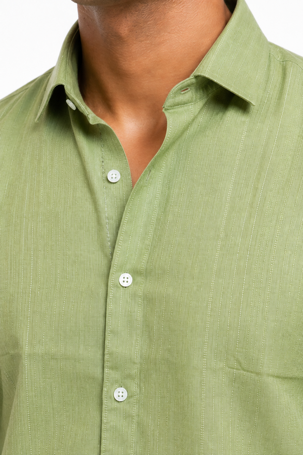 Pastel Green Linen  Shirt