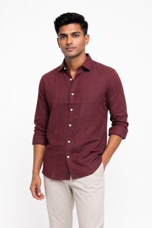 Maroon Linen Shirt