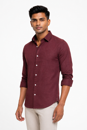 Maroon Linen Shirt