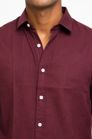 Maroon Linen Shirt