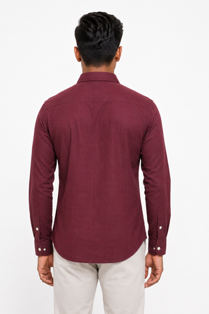 Maroon Linen Shirt