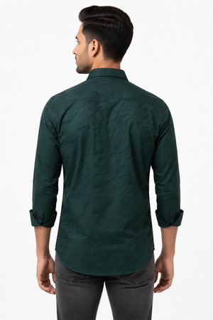Green Textured Designer Shirt