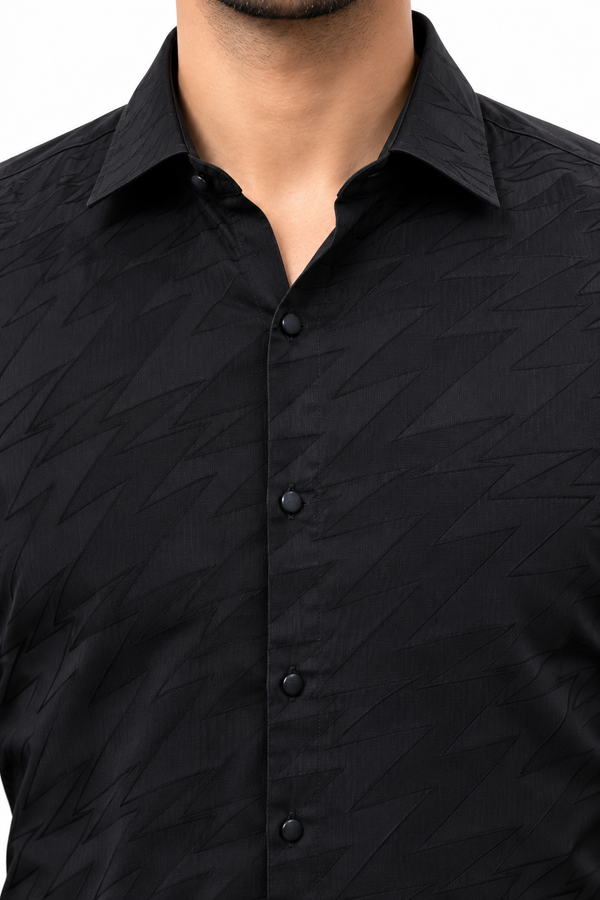 Black Textured Designer Shirt