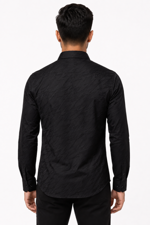Black Textured Designer Shirt