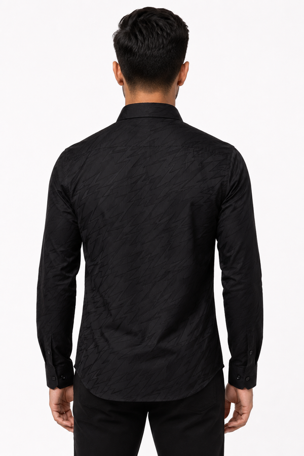 Black Textured Designer Shirt
