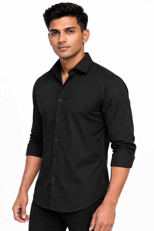 Black Plain shirt