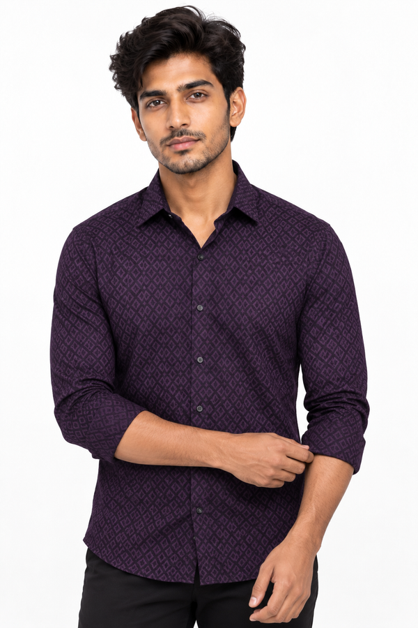 Purple Textured Shirt