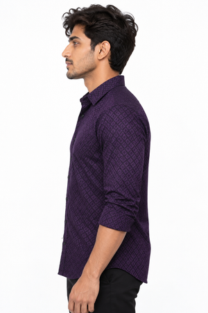 Purple Textured Shirt