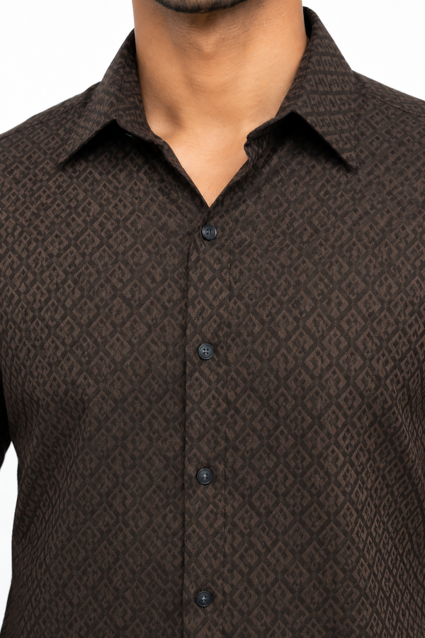 Brown Textured Shirt