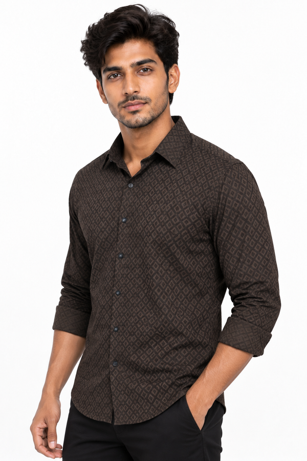 Brown Textured Shirt