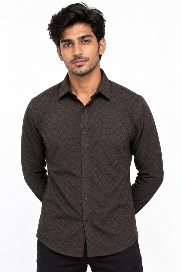 Brown Textured Shirt