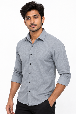 Grey Textured Shirt