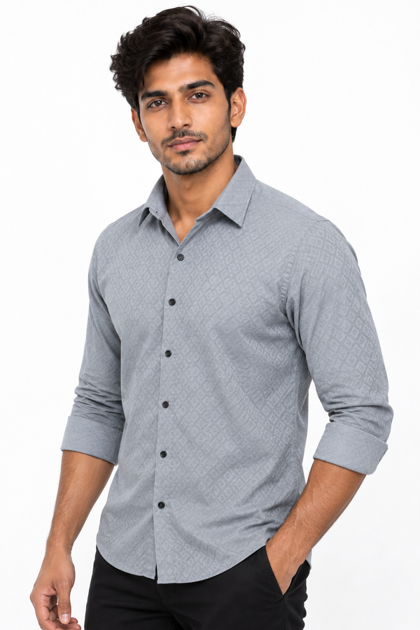 Grey Textured Shirt