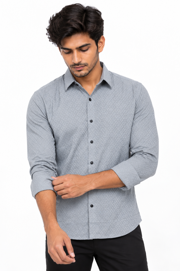 Grey Textured Shirt