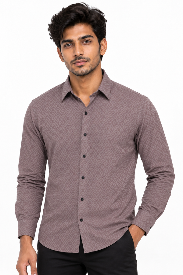 Peach Textured Shirt
