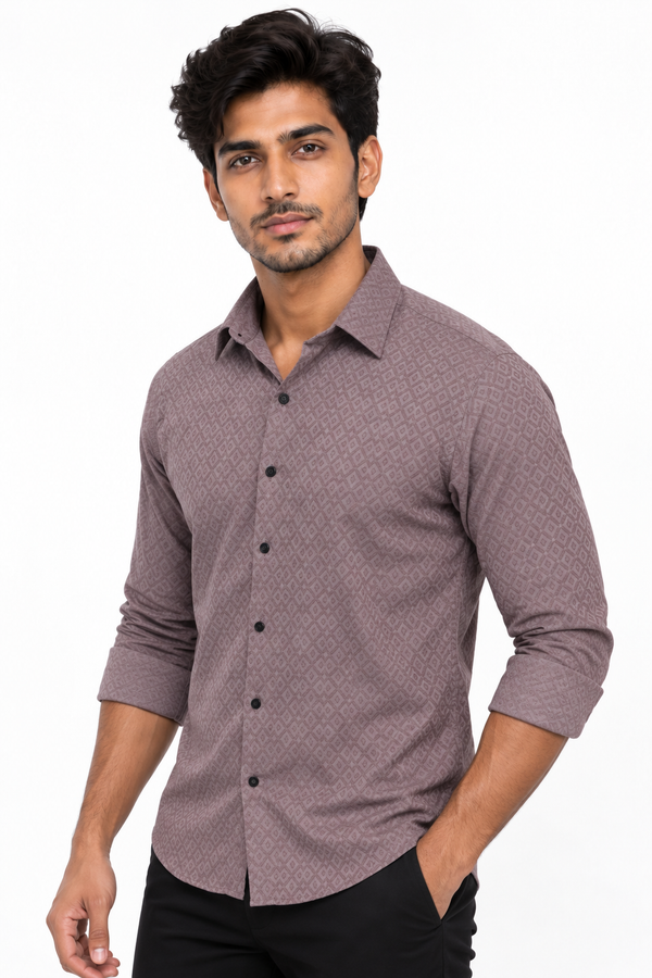 Peach Textured Shirt