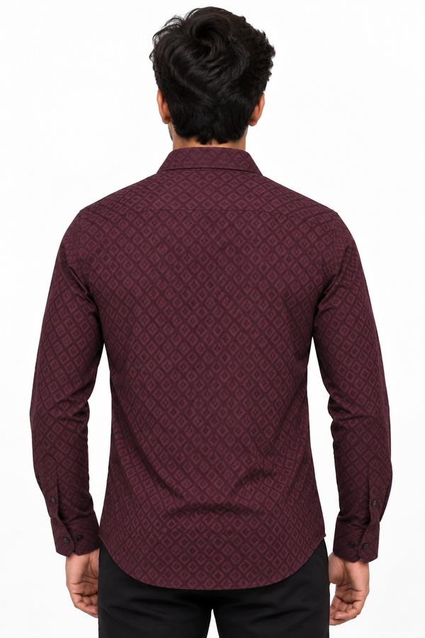 Maroon Textured Shirt