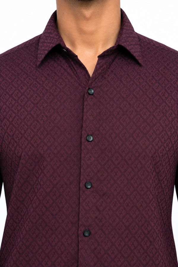 Maroon Textured Shirt