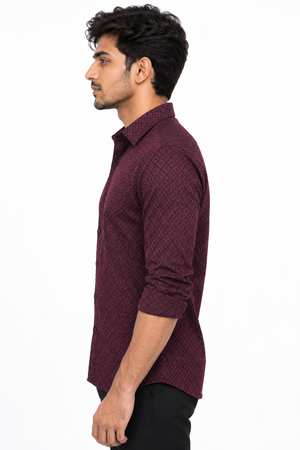 Maroon Textured Shirt