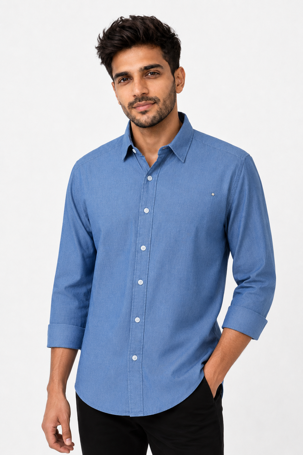 Blue Baggy Denim Shirt