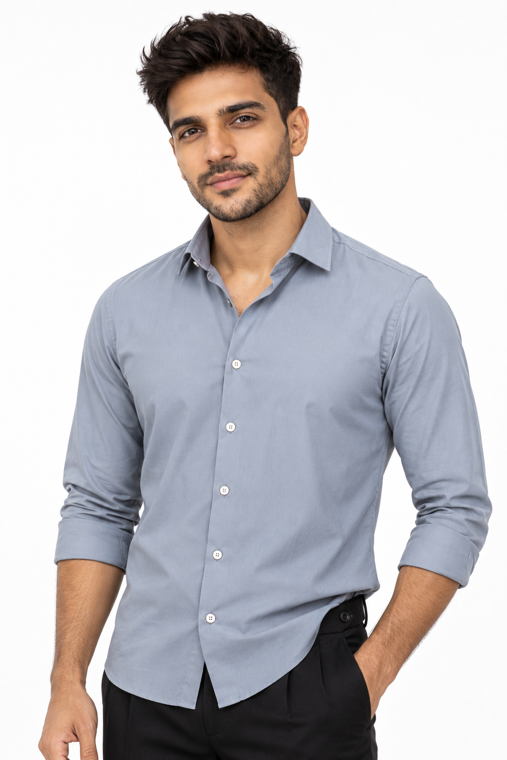 Light Grey Plain Shirt