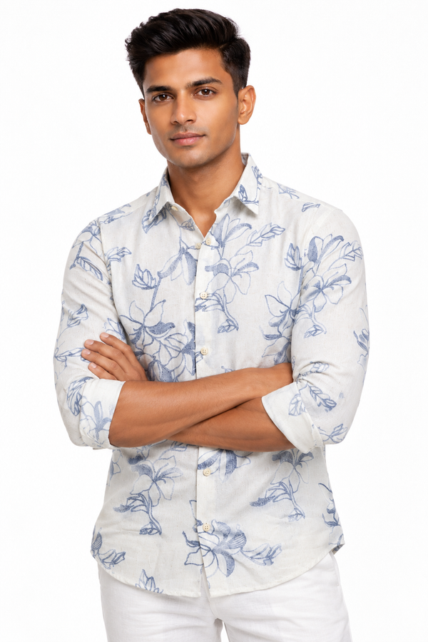 Blue Embroidery Shirt