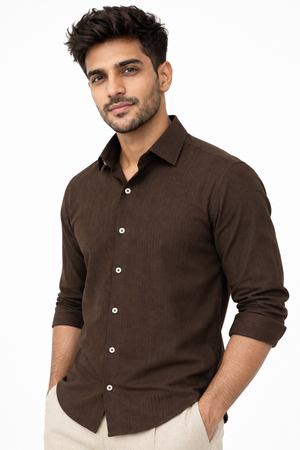 Dark Brown Stripe Shirt