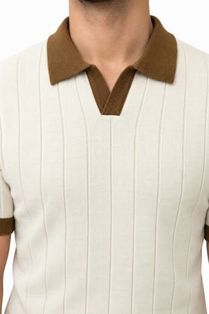 Cream Collar T-shirt