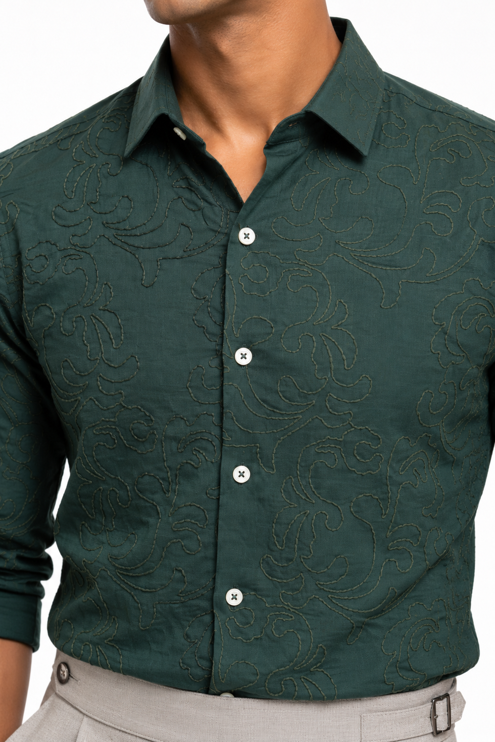 Green Embroidery Shirt