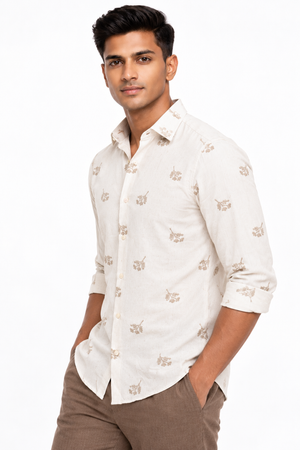 Beige Embroidery Shirt
