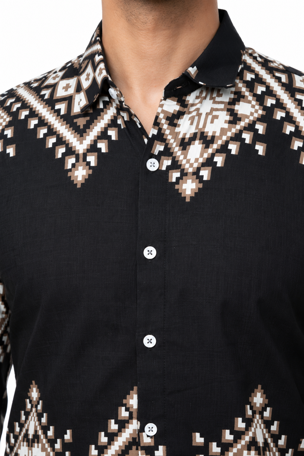 Black Geometric Printed Shirt