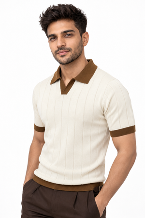 Cream Collar T-shirt