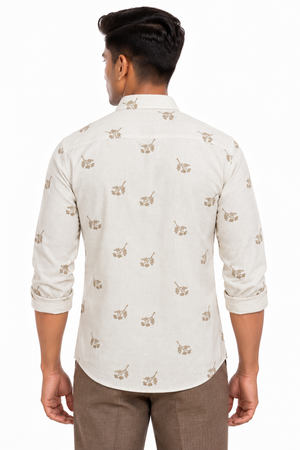 Beige Embroidery Shirt