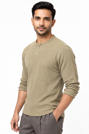 Cream Henley T-shirt