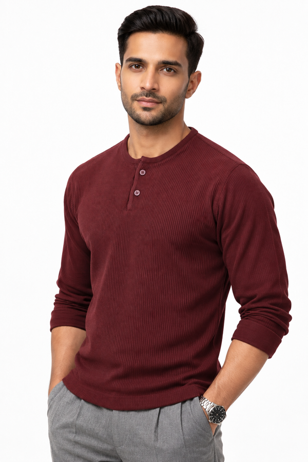 Maroon Henley T-shirt